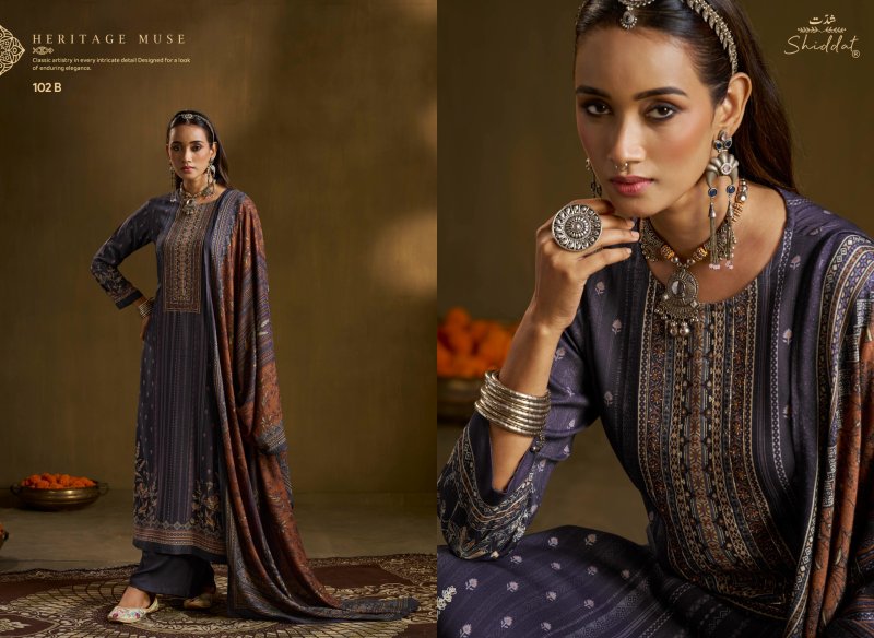 Calista 102 By Shiddat Viscose Pashmina Dress Material